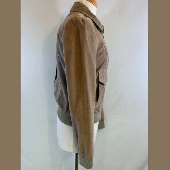 D&G Women's Tan Suede Bomber Style Jacket - Women Italian Size 44 - Picture 7 of 16
